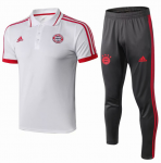 2018-19 Bayern Munich White Polo Kits Shirt + Pants
