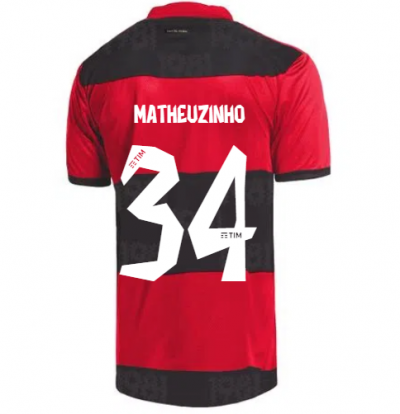 2021-22 Flamengo Home Soccer Jersey Shirt MATHEUZINHO #34