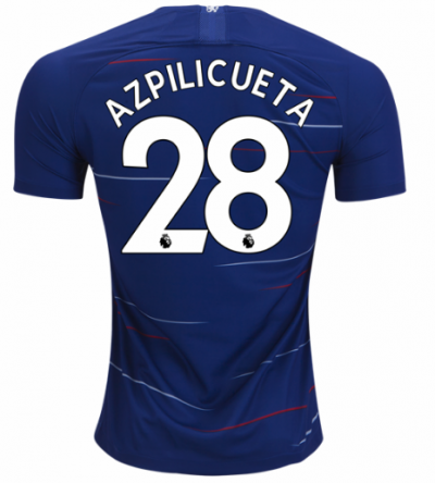 2018-19 Chelsea Home Soccer Jersey Shirt Cesar Azpilicueta #28