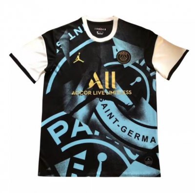 2020-21 PSG Jordan Black Blue Short Training Shirt