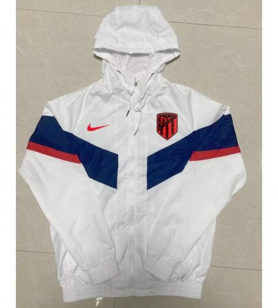 2022-23 Atletico Madrid White Hoodie Windbreaker Jacket