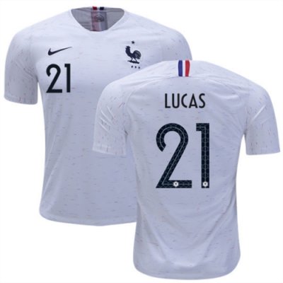 2018 World Cup France Away Soccer Jersey Shirt Lucas Hernandez #21