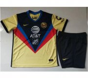 Kids 2020-21 Club America Home Soccer Kits Shirt With Shorts