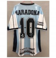 Maradona #10 2001 Argentina Retro Home Soccer Jersey Shirt