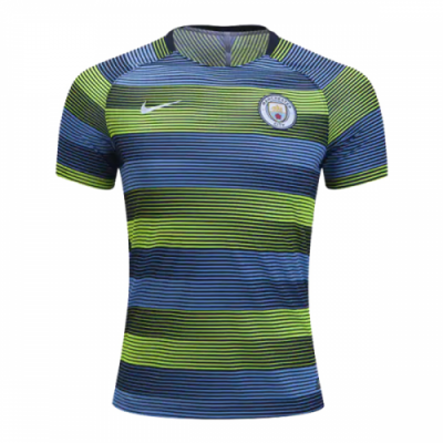 2018-19 Manchester City Blue&Green Pre-Match Training Shirt