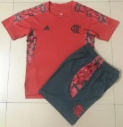 2021-22 Kids Flamengo Red Training Kits Shirt With Shorts