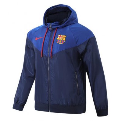 2023-24 Barcelona Navy Blue Windbreaker Trench Coat Jacket