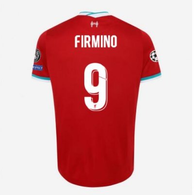 2020-21 Liverpool Home Soccer Jersey Shirt FIRMINO #9 UCL Cup