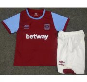 2020-21 West Ham United Kids Home Soccer Kits Shirt With Shorts