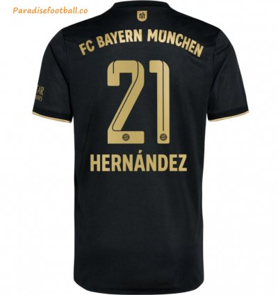 2021-22 FC Bayern Munchen Away Soccer Jersey Shirt with Hernández 21 printing