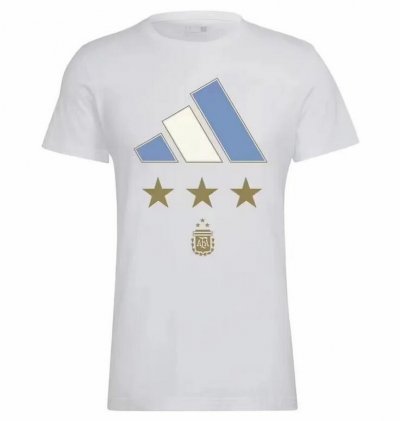 2022 FIFA World Cup Argentina Three Stars White Champions T-Shirt