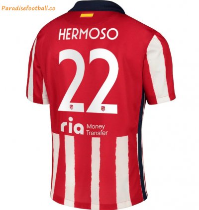 2020-21 Atlético Madrid Metropolitano Home Soccer Jersey Shirt with Hermoso 22 printing