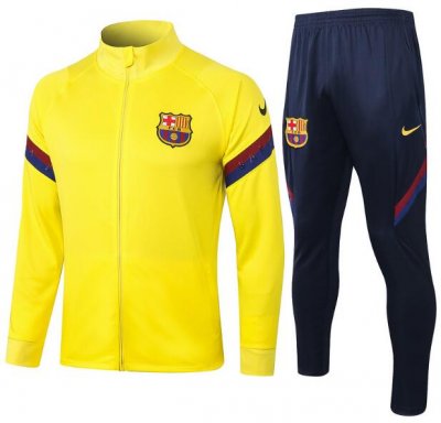 2020-21 Barcelona Yellow Training Suits Jacket and Trousers