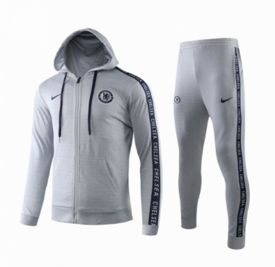 2019-20 Chelsea Gray Training Kit (Hoodie Jacket Top+Trouser)
