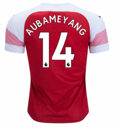2018-19 Arsenal Home Soccer Jersey Shirt Pierre-Emerick Aubameyang #14