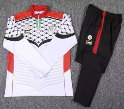 2016-17 Palestine National White 1/4 Zip Training Sweat Suits