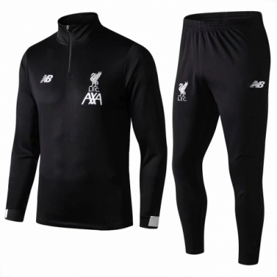 19-20 Liverpool Black Training Kit ( Zipper Sweat Top Shirt+Trouser)