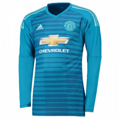 2018-19 Manchester United Blue Goalkeeper LS Soccer Jersey Shirt
