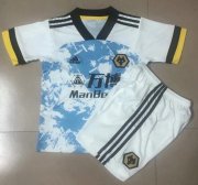 2020-21 Wolverhampton Wanderers Kids Away Soccer Kits Shirt With Shorts