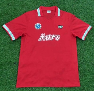 1988-89 Napoli Retro Red Away Soccer Jersey Shirt