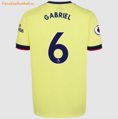 2021-22 Arsenal Away Soccer Jersey Shirt with Gabriel dos Santos Magalhaes 6 printing