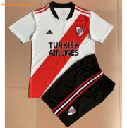 Kids 2021-22 River Plate Home Soccer Kits Shirt with Shorts