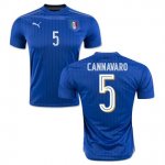 2016 Italy 5 Cannavaro Home Soccer Jersey