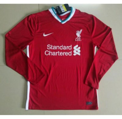 2020-21 Liverpool Long Sleeve Home Soccer Jersey Shirt