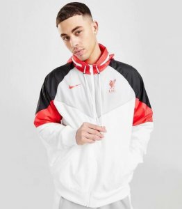 2021-22 Liverpool White Windbreaker Hoodie Jacket