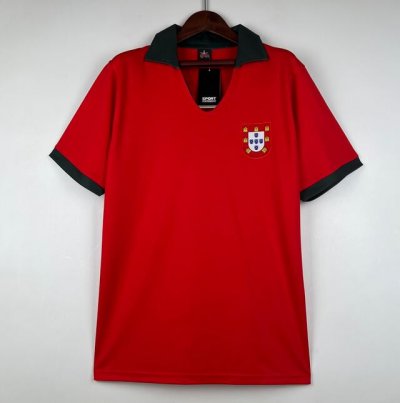 1972 Portugal Retro Red Home Soccer Jersey Shirt