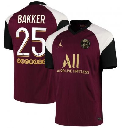 2020-21 PSG Third Away Soccer Jersey Shirt Bakker 25