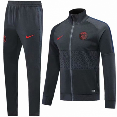 2019-20 PSG Black Grey Training Suits (Jacket Top+Pants)
