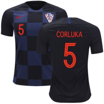 2018 World Cup Croatia Away Soccer Jersey Shirt Vedran Corluka #5