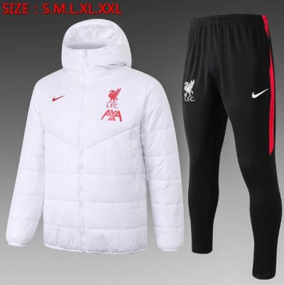 2020-21 Liverpool White Cotton Warn Coat Kits