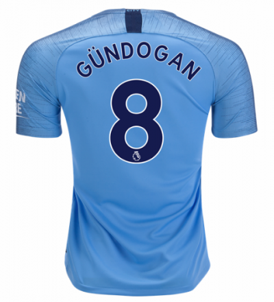 2018-19 Manchester City Home Soccer Jersey Shirt Ilkay Gundogan #8