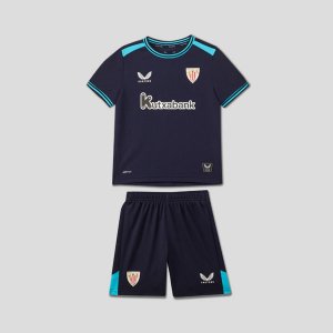 2025-26 Athletic Bilbao Kids Away Soccer Kits Shirt With Shorts