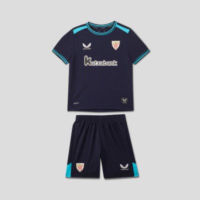 2025-26 Athletic Bilbao Kids Away Soccer Kits Shirt With Shorts