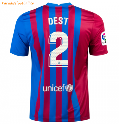 2021-22 Barcelona Home Soccer Jersey Shirt with SERGIÑO DEST 2 printing