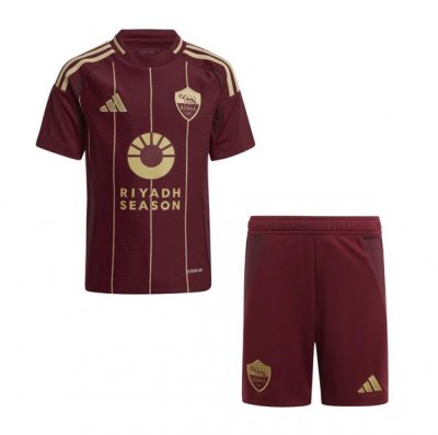 2024-25 Roma Kids Home Soccer Kits Shirt With Shorts