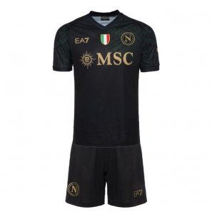 Kids Napoli 2023-24 Third Away Maglia Gara Soccer Kits Shirt With Shorts