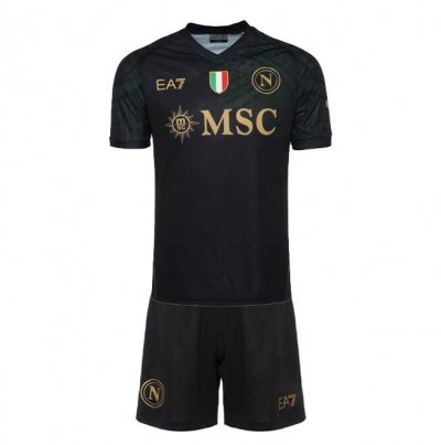 Kids Napoli 2023-24 Third Away Maglia Gara Soccer Kits Shirt With Shorts