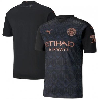2020-21 Manchester City Away Black Soccer Jersey Shirt Player Version