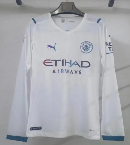 2021-22 Manchester City Long Sleeve Away Soccer Jersey Shirt Player Version