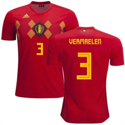 2018 World Cup Belgium Home Soccer Jersey Shirt Thomas Vermaelen #3
