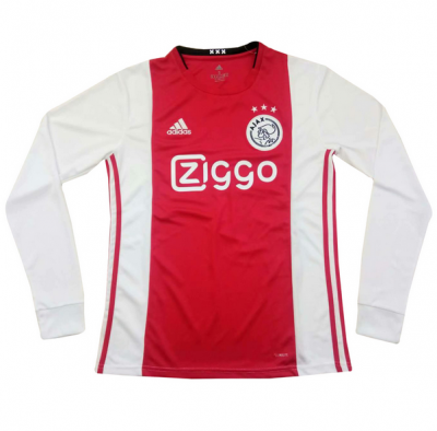 2019-20 Ajax Long Sleeve Home Soccer Jersey Shirt
