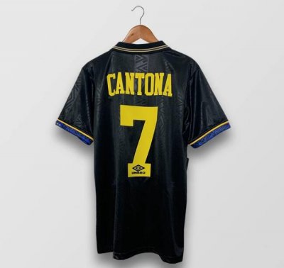1993-95 Manchester United Retro Black Away Soccer Jersey Shirt CANTONA #7