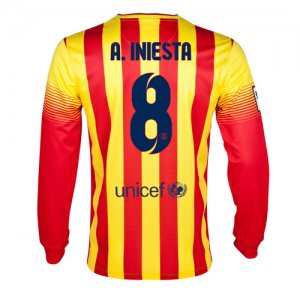 13-14 Barcelona #8 A.Iniesta Away Long Sleeve Soccer Jersey Shirt 13-14 Barcelona #8 A.Iniesta Away Long Sleeve Soccer Jersey Shirt