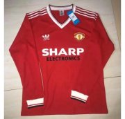 1985 Manchester United Retro Long Sleeve Home Soccer Jersey Shirt