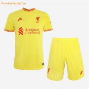 Kids 2021-22 Liverpool Third Away Soccer Kits Shirt With Shorts
