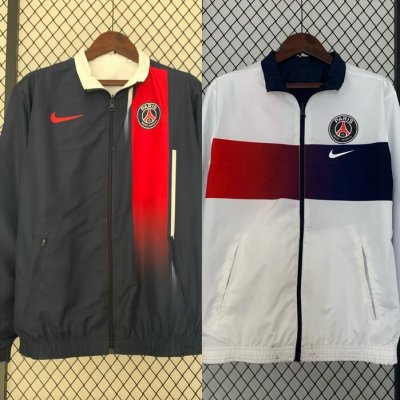 2023-24 PSG Navy White Reversible Trench Coat Jacket